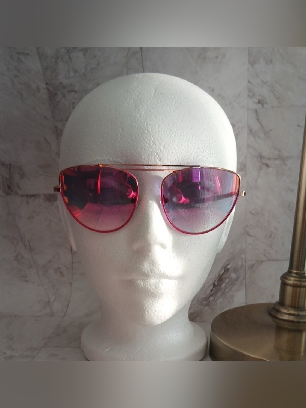 Betsey Johnson Pink Gradient Aviator Sunglasses